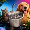 Silver pet water dispenser, large-capacity silent filtration, pet supplies, pet water feeder, essential pet health products Specification image